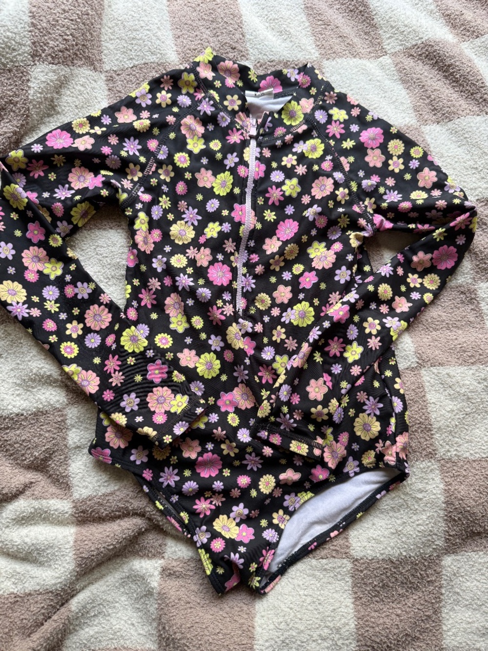 Cotton Kids One piece long sleeve swimsuit size 9-10